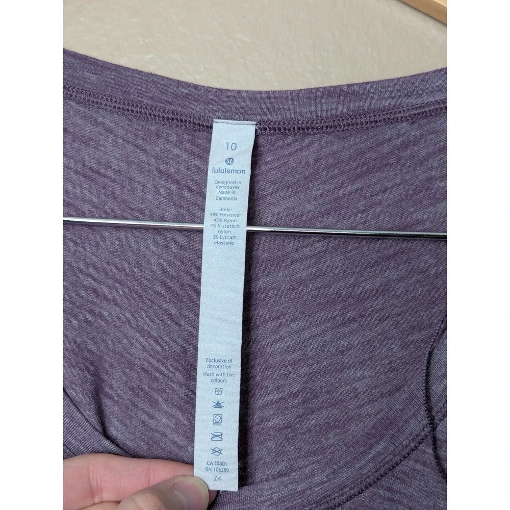 Lululemon Swiftly Tech Long-Sleeve Shirt‎ 2.0 Size 10 Lavender Length Workout